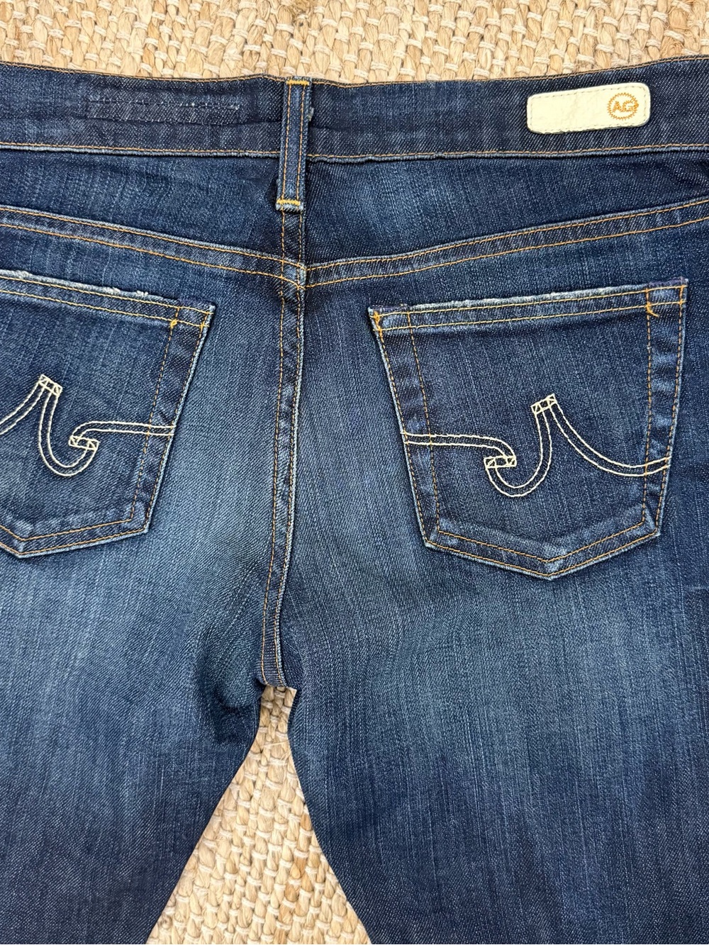 AG Adriano Goldschmied Jeans 28 R Dark Indigo Denim Stretch Straight Leg Y2K - Picture 8 of 12